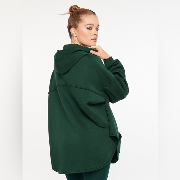 EUC Savage X Fenty Essentials Oversized Emerald Green Hoodie XS - Picture 3 of 11